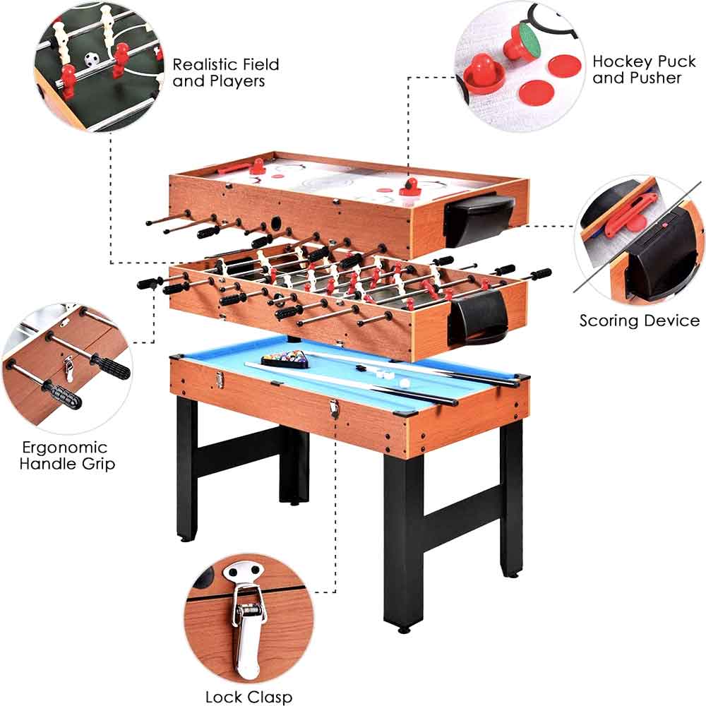 Multi Game Table 3 In 1 Pool Table Slide Air Hockey And Foosball Combo –  WarehousesChoice
